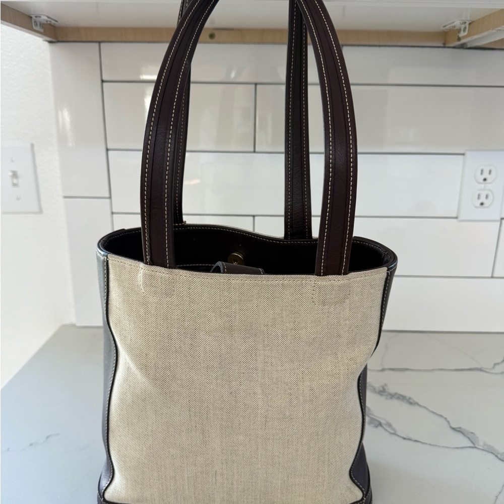 Vintage Coach Canvas with Mahogany leather Shoulder Bag - Picture 7 of 10